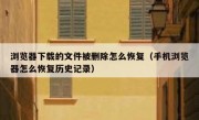 浏览器下载的文件被删除怎么恢复（手机浏览器怎么恢复历史记录）