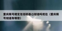 重庆限号规定包括磁器口隧道吗现在（重庆限号隧道有哪些）
