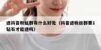 进抖音粉丝群有什么好处（抖音进粉丝群要1钻石才能进吗）