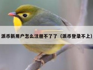 派币新用户怎么注册不了了（派币登录不上）