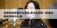 抖音粉丝团是什么意思,有什么好处（抖音的粉丝团有什么用）