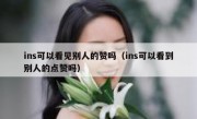 ins可以看见别人的赞吗（ins可以看到别人的点赞吗）