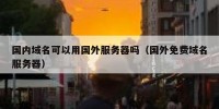 国内域名可以用国外服务器吗（国外免费域名服务器）
