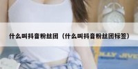 什么叫抖音粉丝团（什么叫抖音粉丝团标签）