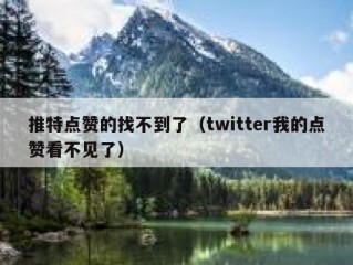 推特点赞的找不到了（twitter我的点赞看不见了）