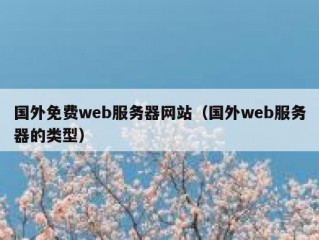国外免费web服务器网站（国外web服务器的类型）