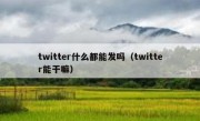 twitter什么都能发吗（twitter能干嘛）