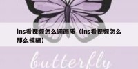 ins看视频怎么调画质（ins看视频怎么那么模糊）