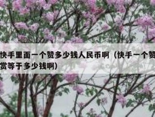 快手里面一个赞多少钱人民币啊（快手一个赞赏等于多少钱啊）
