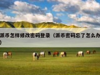 派币怎样修改密码登录（派币密码忘了怎么办）
