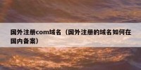 国外注册com域名（国外注册的域名如何在国内备案）