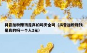 抖音加粉赚钱是真的吗安全吗（抖音加粉赚钱是真的吗一个人2元）