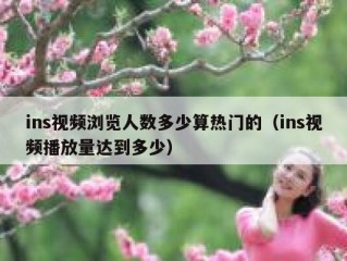 ins视频浏览人数多少算热门的（ins视频播放量达到多少）