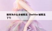 推特为什么会被限流（twitter被限流了?）