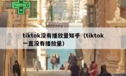 tiktok没有播放量知乎（tiktok一直没有播放量）