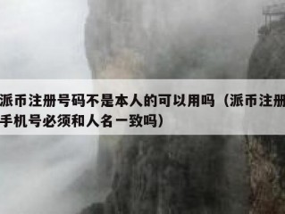 派币注册号码不是本人的可以用吗（派币注册手机号必须和人名一致吗）