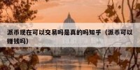 派币现在可以交易吗是真的吗知乎（派币可以赚钱吗）