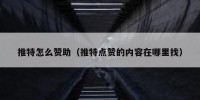 推特怎么赞助（推特点赞的内容在哪里找）