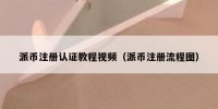 派币注册认证教程视频（派币注册流程图）