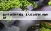 怎么添加国外的抖音（怎么添加国外的抖音好友）
