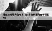 抖音加粉服务在哪里（抖音加粉服务在哪里打开）