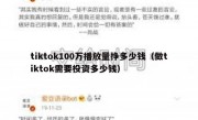 tiktok100万播放量挣多少钱（做tiktok需要投资多少钱）