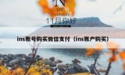 ins账号购买微信支付（ins账户购买）