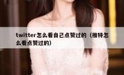 twitter怎么看自己点赞过的（推特怎么看点赞过的）