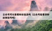 公众号可以查看粉丝信息吗（公众号能看到粉丝微信号吗）