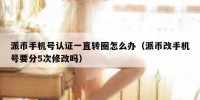 派币手机号认证一直转圈怎么办（派币改手机号要分5次修改吗）