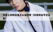 抖音上的粉丝是怎么加的呀（抖音粉丝号怎么加）