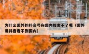 为什么国外的抖音号在国内搜索不了呢（国外用抖音看不到国内）