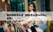 国内推特怎么进（国内怎么进twitter官网）