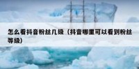 怎么看抖音粉丝几级（抖音哪里可以看到粉丝等级）