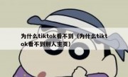 为什么tiktok看不到（为什么tiktok看不到别人主页）