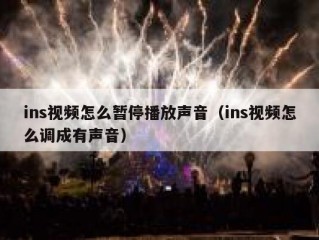 ins视频怎么暂停播放声音（ins视频怎么调成有声音）