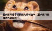 重庆限号违章抓拍规定最新查询（重庆限行抓拍多久能查到）