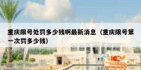 重庆限号处罚多少钱啊最新消息（重庆限号第一次罚多少钱）