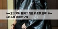 ins怎么可以看到浏览量和点赞量呢（ins怎么看到浏览记录）
