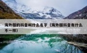 海外版的抖音叫什么名字（海外版抖音有什么不一样）