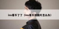 ins看不了了（ins看不到图片怎么办）