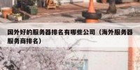 国外好的服务器排名有哪些公司（海外服务器服务商排名）