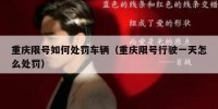 重庆限号如何处罚车辆（重庆限号行驶一天怎么处罚）