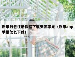 派币钱包注册教程下载安装苹果（派币app苹果怎么下载）