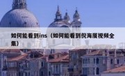 如何能看到ins（如何能看到倪海厦视频全集）