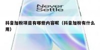 抖音加粉项目有哪些内容呢（抖音加粉有什么用）