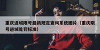 重庆进城限号最新规定查询系统图片（重庆限号进城处罚标准）