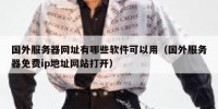 国外服务器网址有哪些软件可以用（国外服务器免费ip地址网站打开）