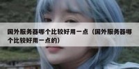 国外服务器哪个比较好用一点（国外服务器哪个比较好用一点的）