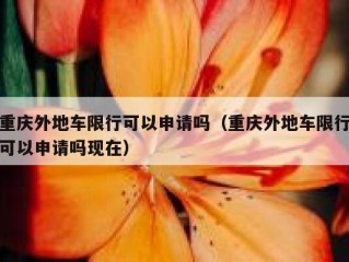 重庆外地车限行可以申请吗（重庆外地车限行可以申请吗现在）
